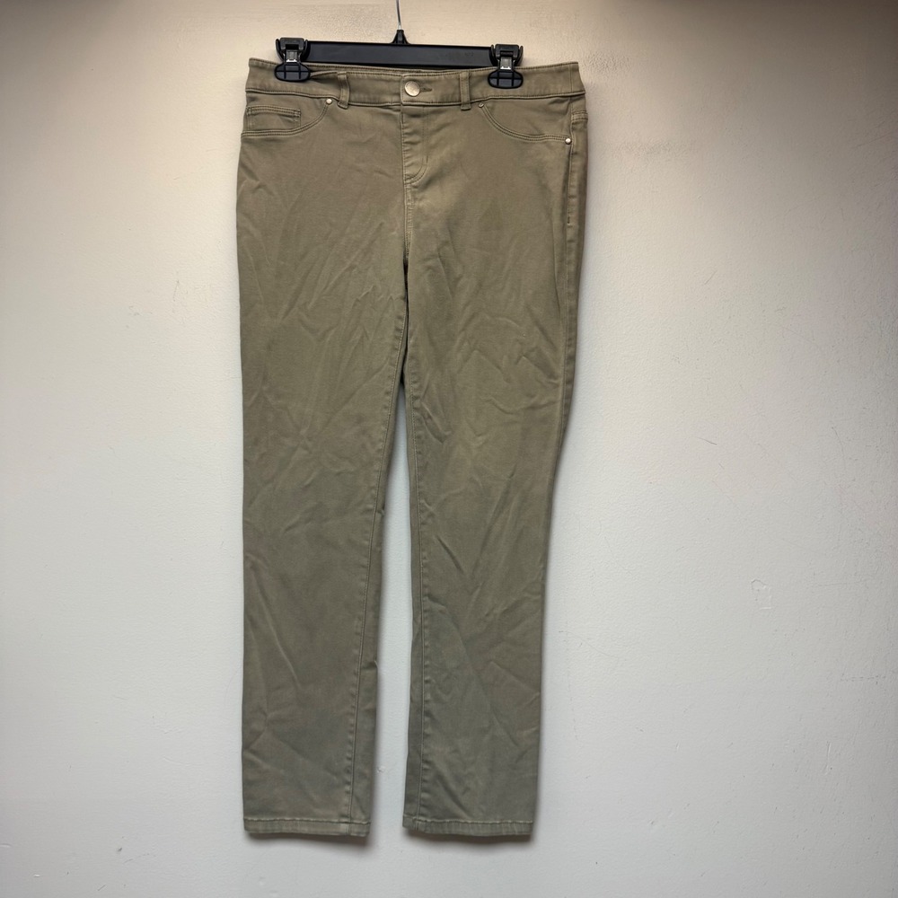 Chico's So Slimming Platinum Pants Women 0.5 Petite Olive Straight Excellent